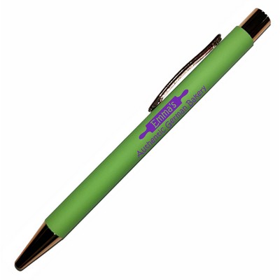 Boom Comfort Rubberized Plunger action aluminum Pen with metal clips, trim and tip (3-5 Days)