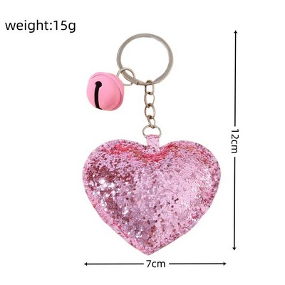 Sequin Heart Keychain