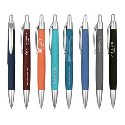 Milo Rubber Coated Click Action Ballpoint Pen