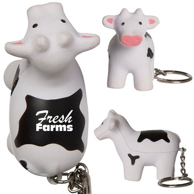 Cow Stress Ball Keyring