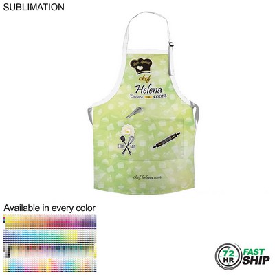 72 Hr Fast Ship - Domestic made Bib Apron, 25x28, 2 Pockets, Adjustable Neck, Sublimated