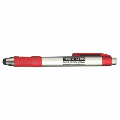 Carlisle Plastic Plunger Action Ballpoint Pen with soft PDA stylus (3-5 Days)