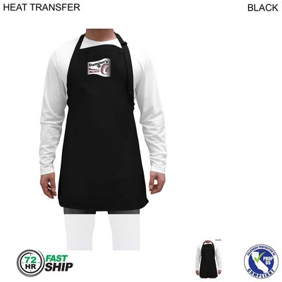 72 Hr Fast Ship - Twill Bib Apron, 25x28, No Pockets, Adjustable Neck, Heat Transfer logo