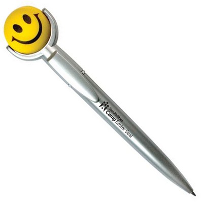 Smiley Face Specialty Pen w/ Squeeze Topper